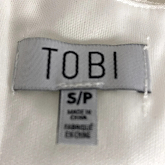 Tobi "NEW" White Key To My Heart Romantic Mesh Preppy Mini Dress Size S - Picture 9 of 12